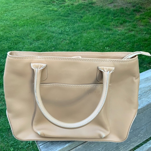 Vintage LANCEL Authentic Smooth Leather Tan Camel Medium Tote Top Handle Purse - Picture 15 of 16